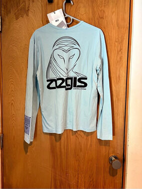 MCQ Genesis II Long Sleeve Graphic Tee in Blue Size Medium NWT